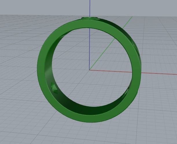 Ring with bolts and stones N012221 3D print model_4