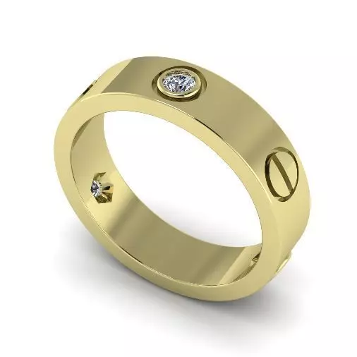 Ring with bolts and stones N012221 3D print model_0