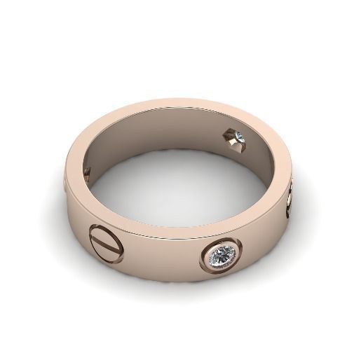 Ring with bolts and stones N012221 3D print model_2