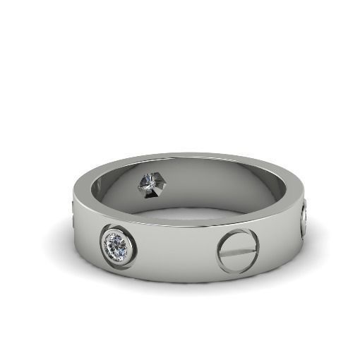 Ring with bolts and stones N012221 3D print model_1