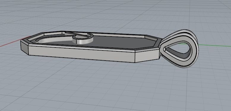 Pendant with the letter R N012203 3D print model_3