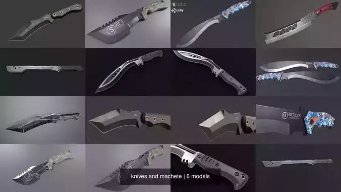 knives and machete 3D Model Collection
