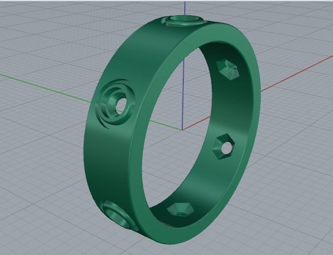 Ring with stones N012197 3D print model_6