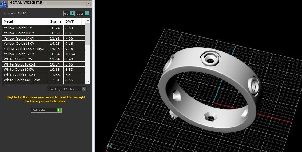 Ring with stones N012197 3D print model_9