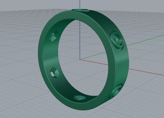 Ring with stones N012197 3D print model_4