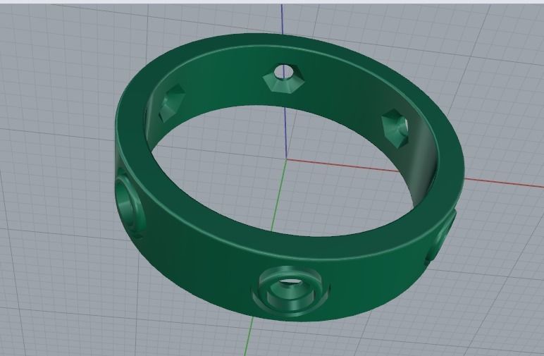 Ring with stones N012197 3D print model_5