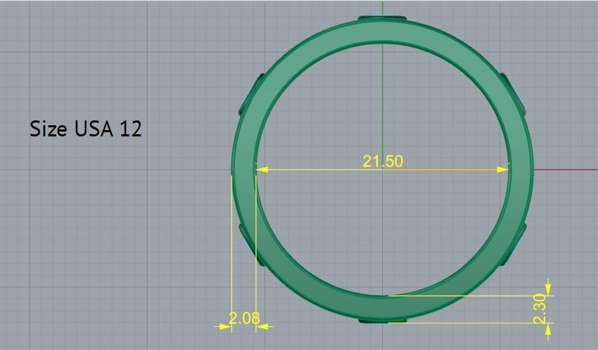 Ring with stones N012197 3D print model_7