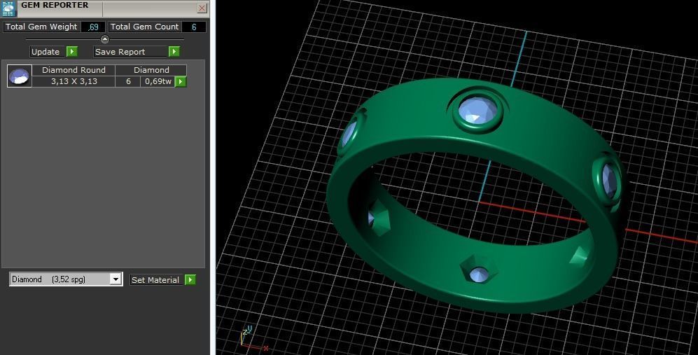 Ring with stones N012197 3D print model_10