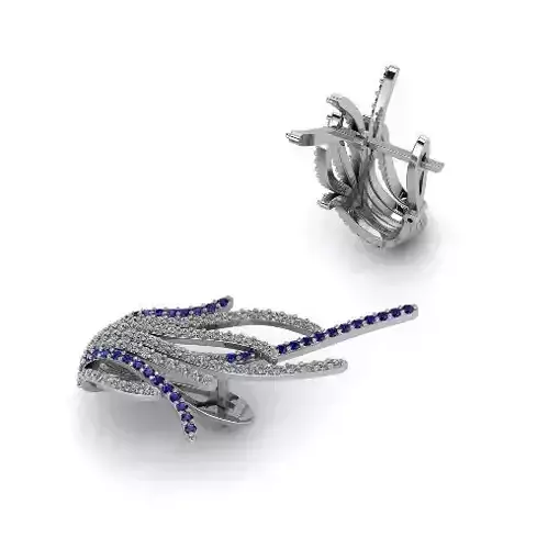 Leaf-shaped stud earrings for women N012193