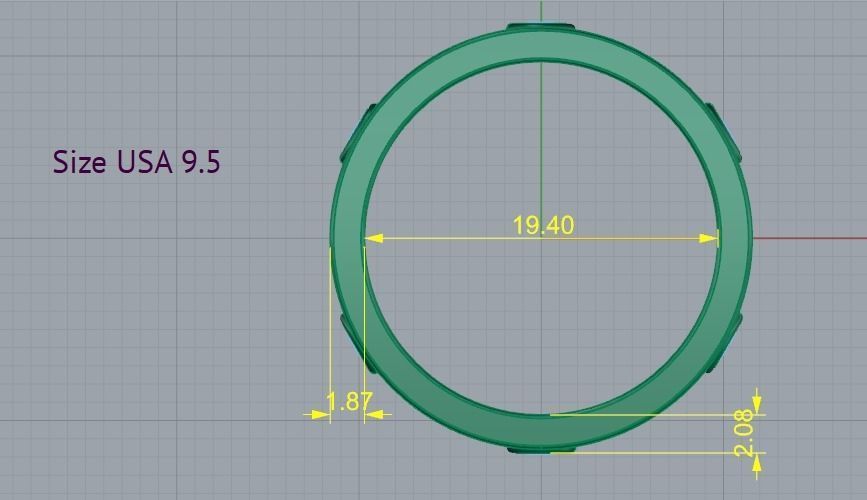 Ring with stones N012189 3D print model_7