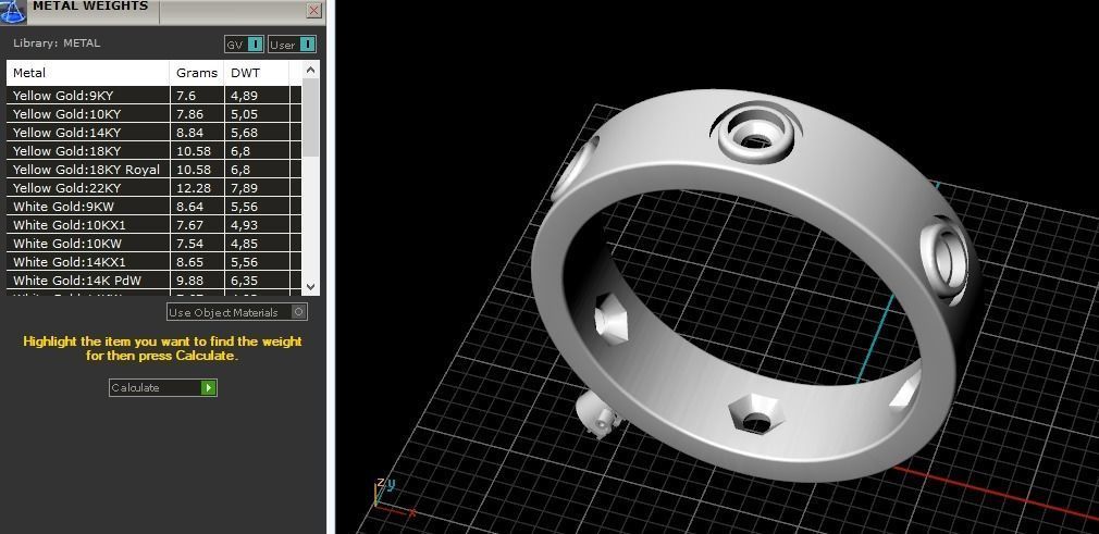 Ring with stones N012189 3D print model_9