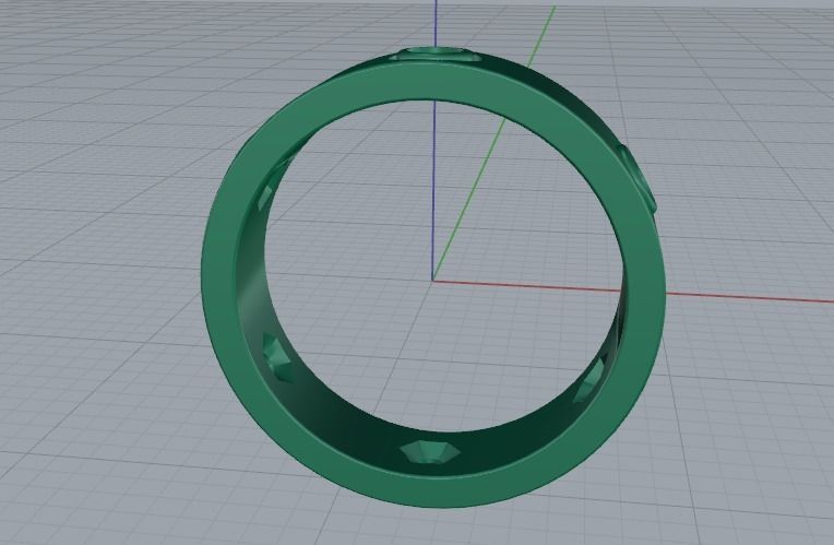 Ring with stones N012187 3D print model_4