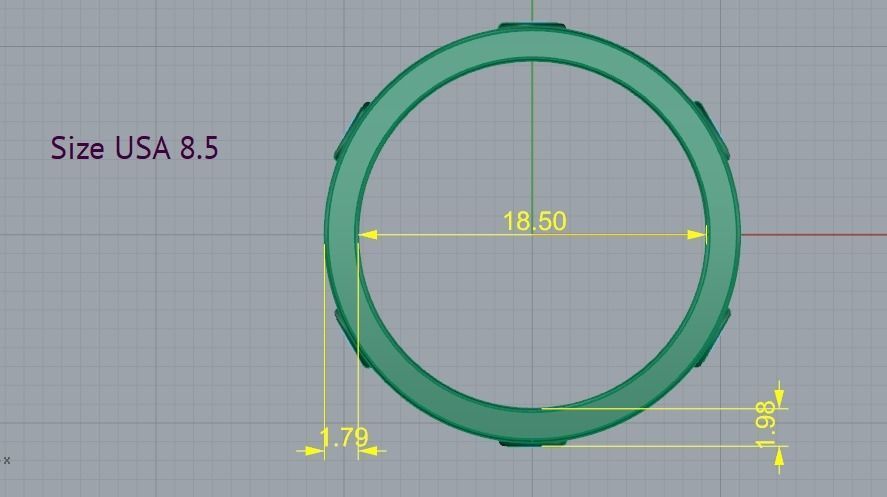 Ring with stones N012185 3D print model_7