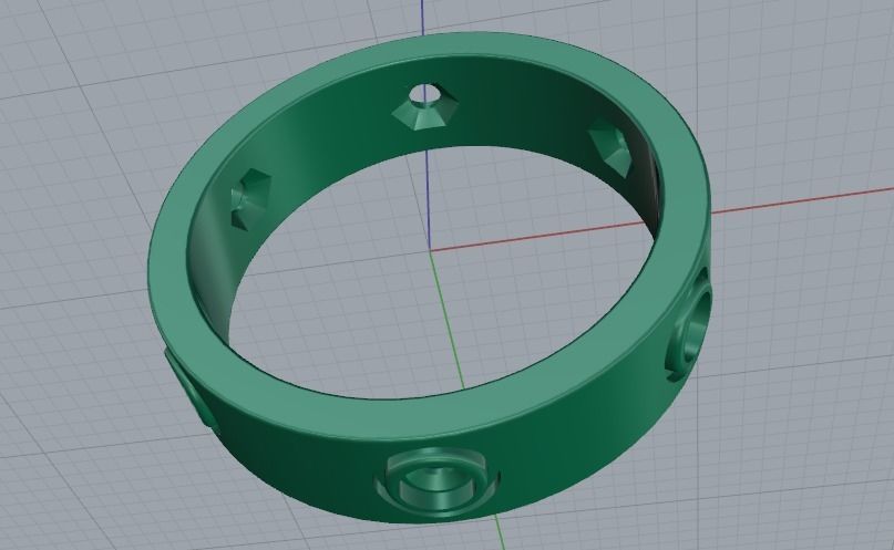 Ring with stones N012184 3D print model_5