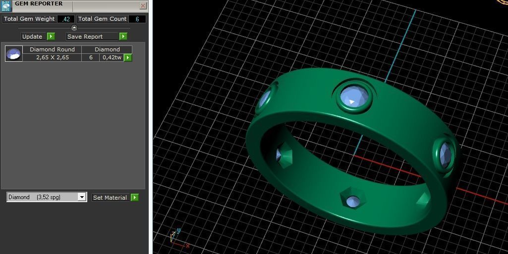Ring with stones N012184 3D print model_10