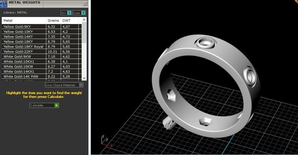 Ring with stones N012184 3D print model_9
