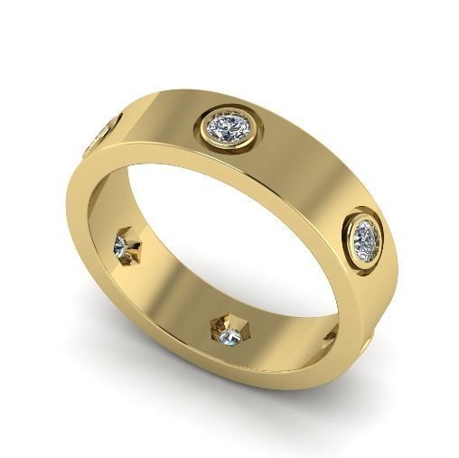 Ring with stones N012180 3D print model_1