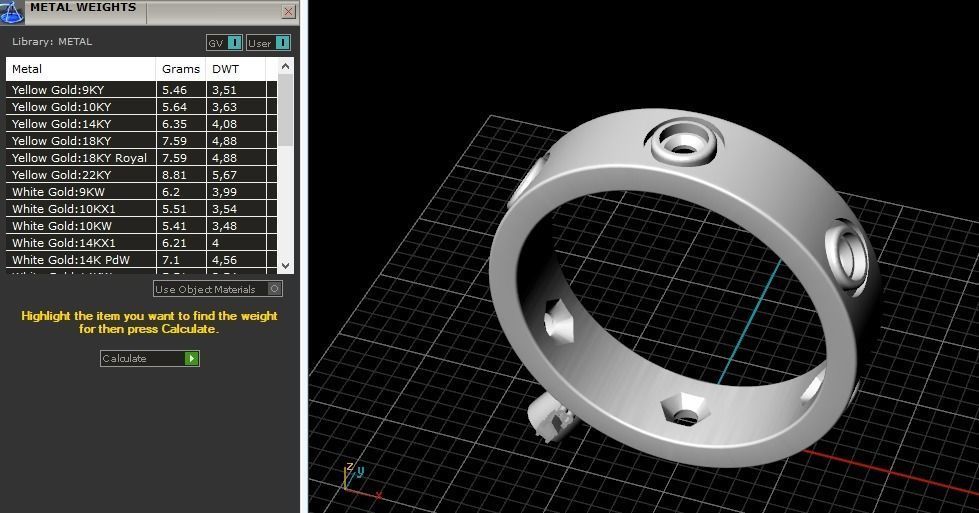 Ring with stones N012180 3D print model_9