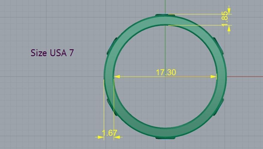 Ring with stones N012180 3D print model_7