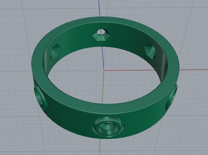 Ring with stones N012176 3D print model_4