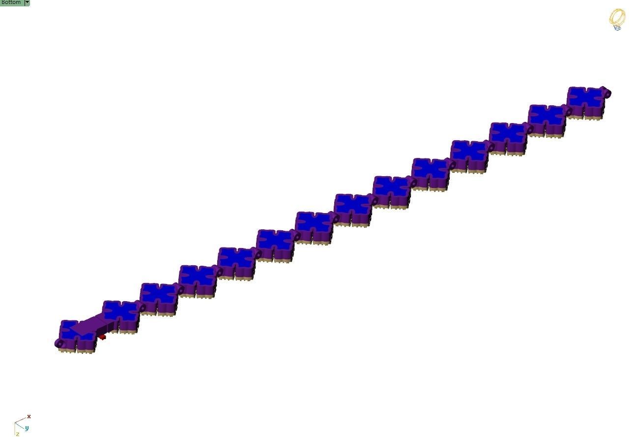 Custom Chrome Hearts Cross w Small Cross Link - Bracelet Link 3D print model_10