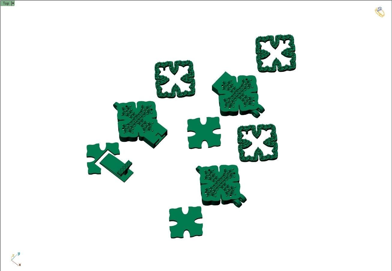 Custom Chrome Hearts Cross w Small Cross Link - Bracelet Link 3D print model_18