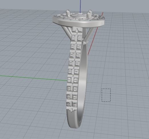 Pear stone ring N012262 3D print model_3