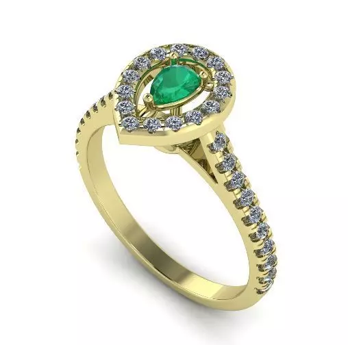 Pear stone ring N012262 3D print model_0