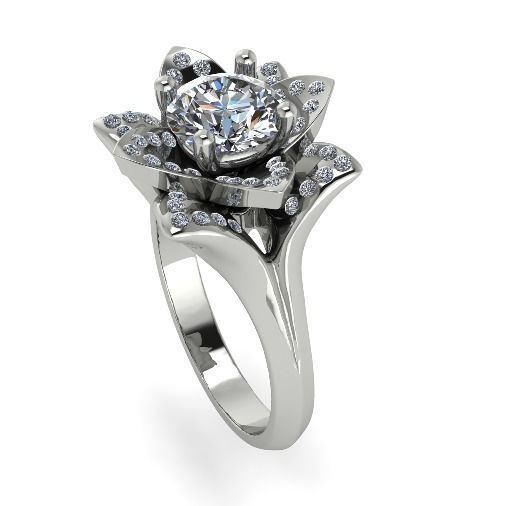 Ring flower N012241 3D print model_1