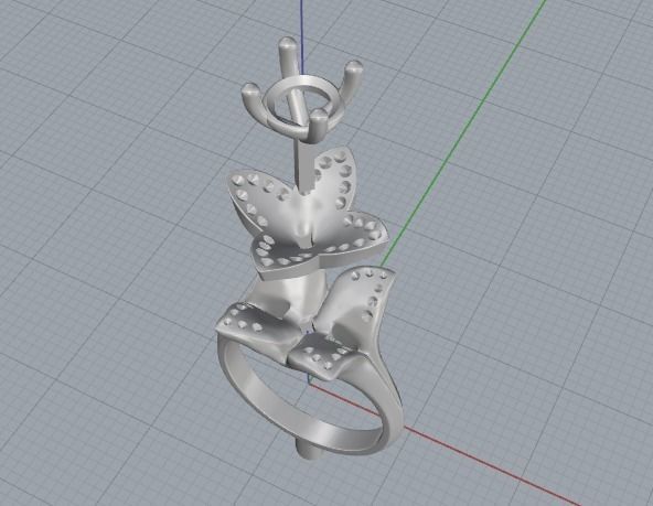 Ring flower N012241 3D print model_2