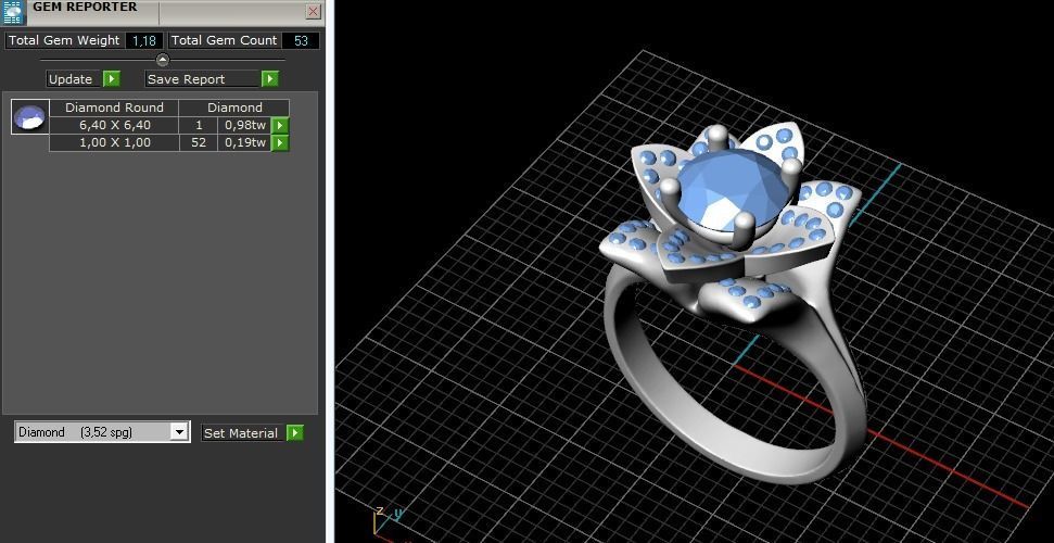 Ring flower N012241 3D print model_8