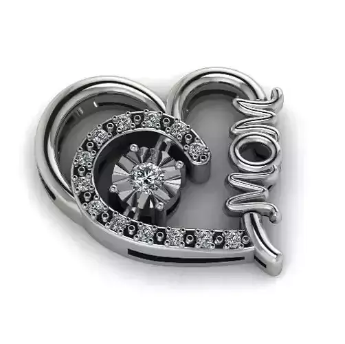 Heart pendant with the inscription MOM N012236
