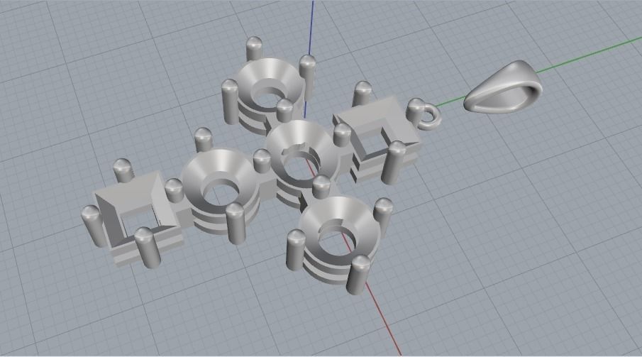 Pendant cross N012233 3D print model_2