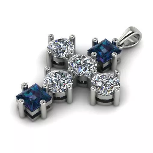 Pendant cross N012233 3D print model_0