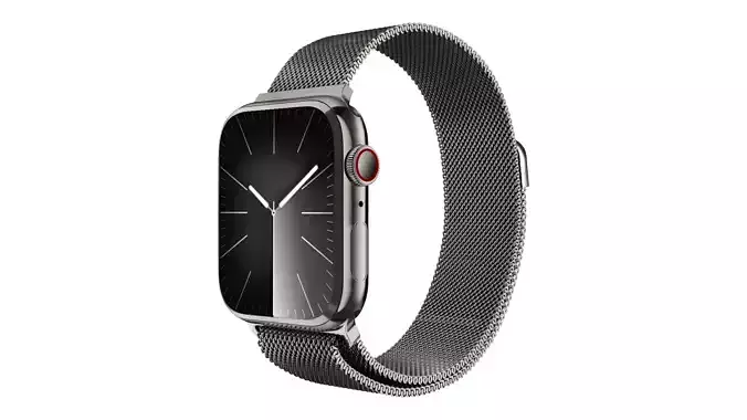 Apple Watch Series 9 Graphite Stainless Steel Milanese Loop