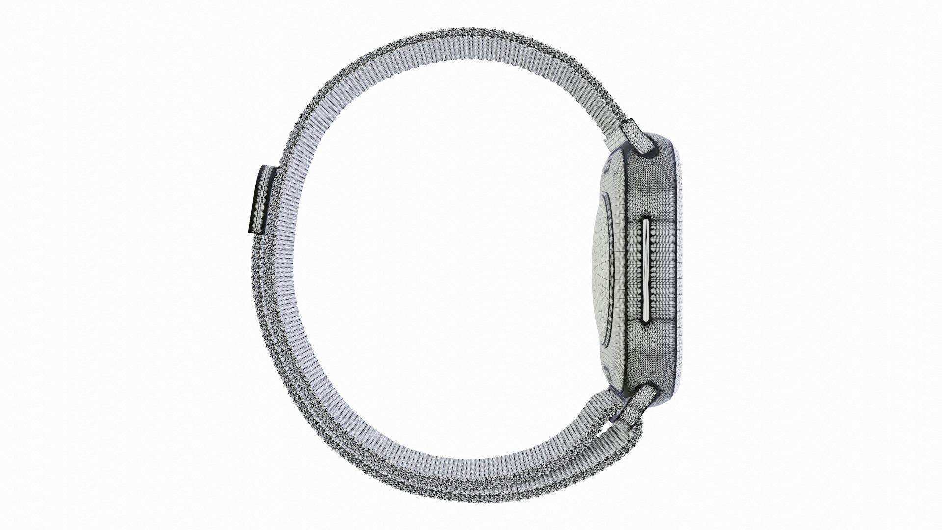 Apple Watch Series 9 Graphite Stainless Steel Milanese Loop Low-poly 3D model_8