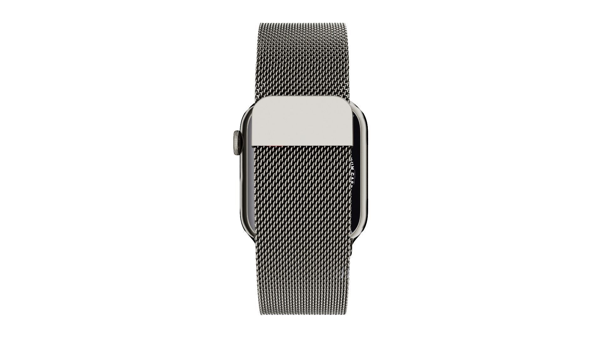 Apple Watch Series 9 Graphite Stainless Steel Milanese Loop Low-poly 3D model_3