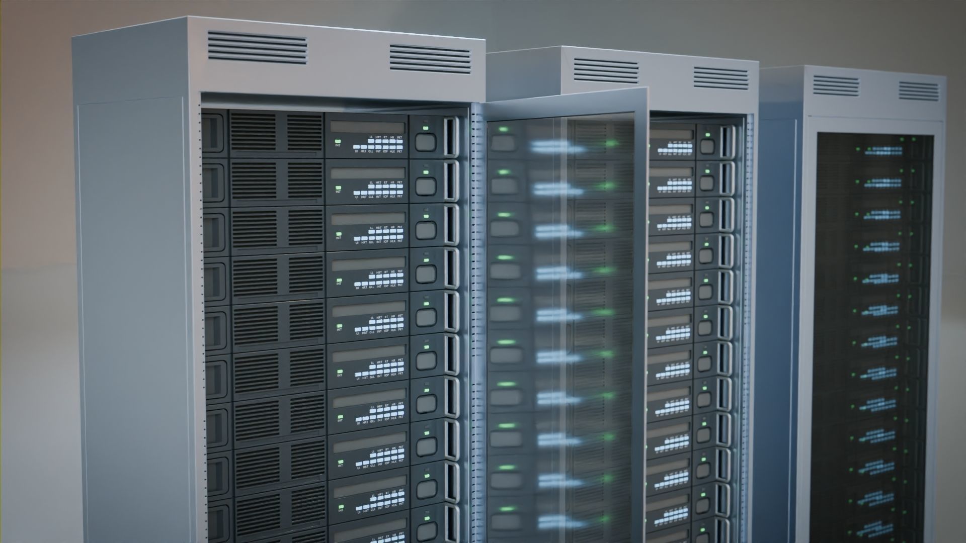 Server rack  Low-poly 3D model_1