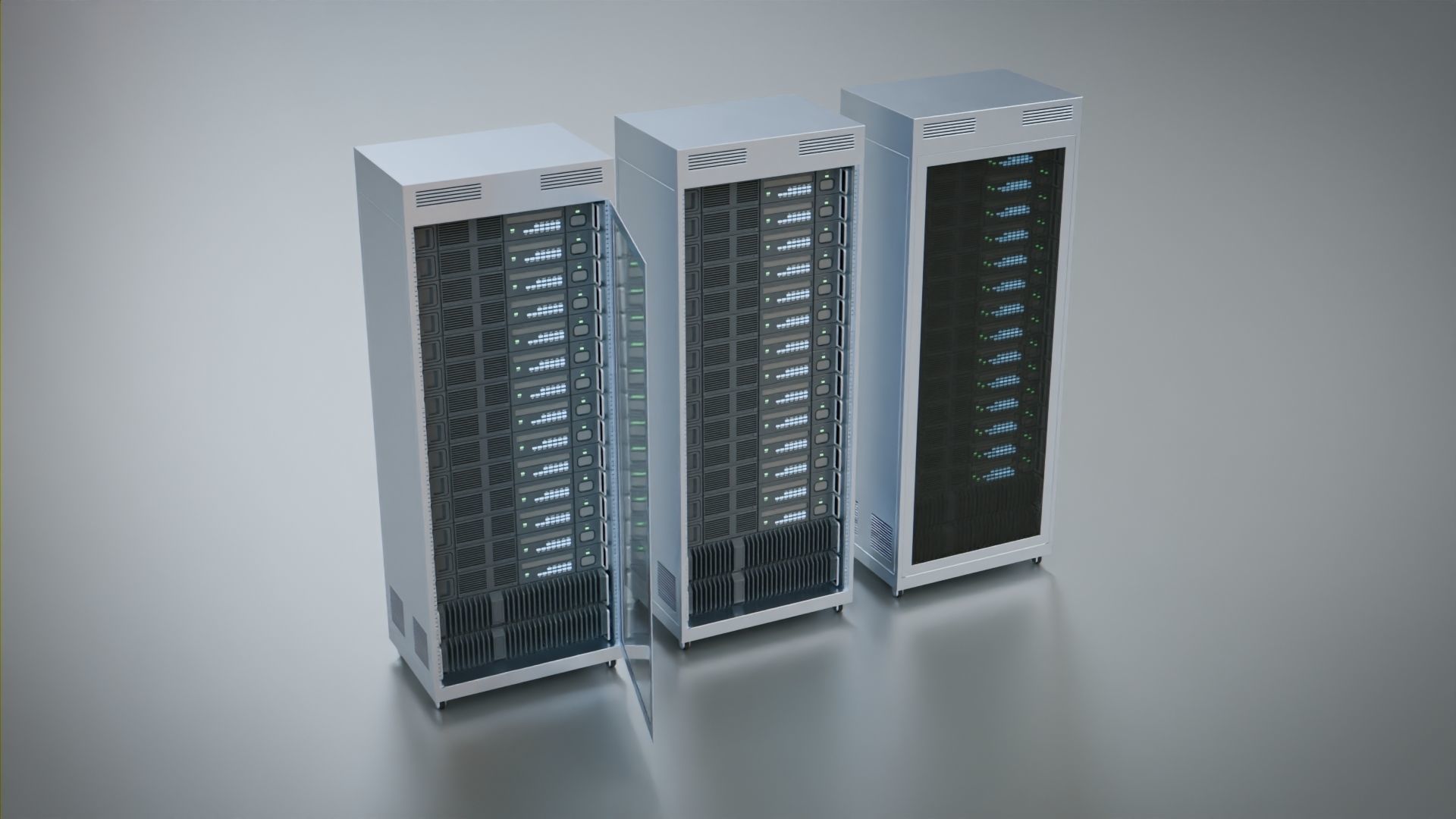 Server rack  Low-poly 3D model_4