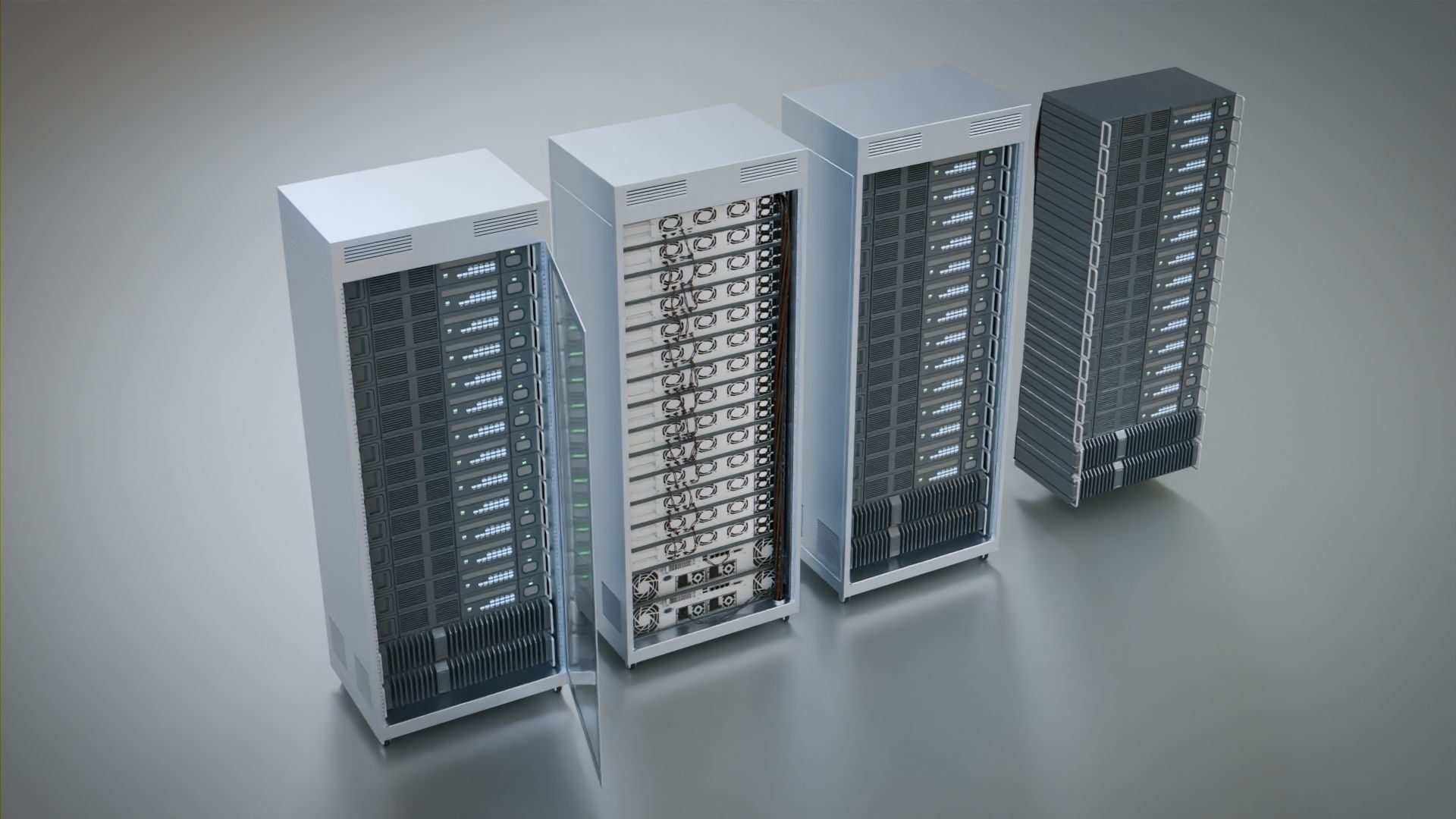 Server rack  Low-poly 3D model_3