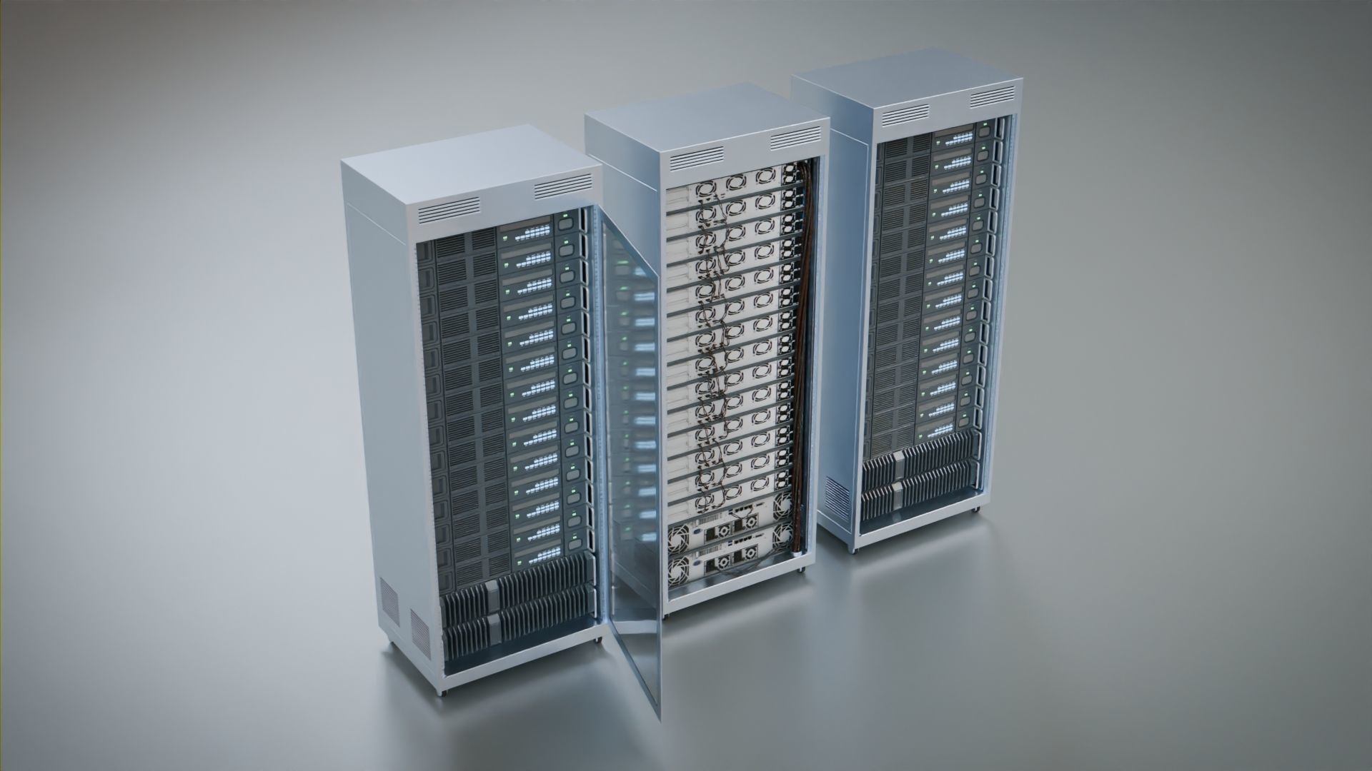 Server rack  Low-poly 3D model_5