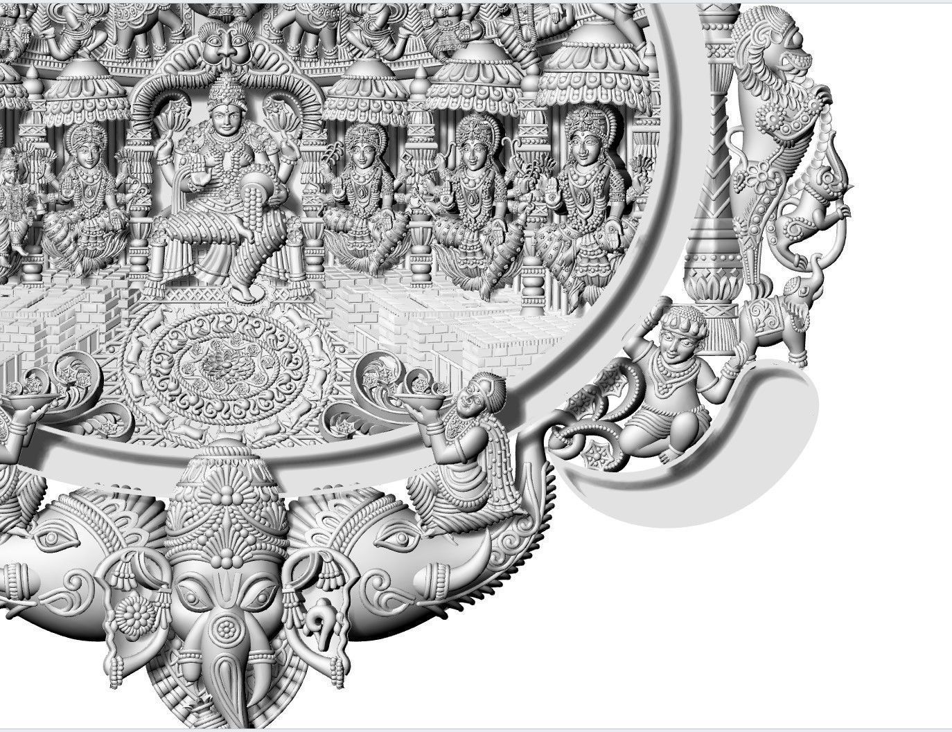 Laxmi Ji Gold Kundan Work Necklace  3D print model_3