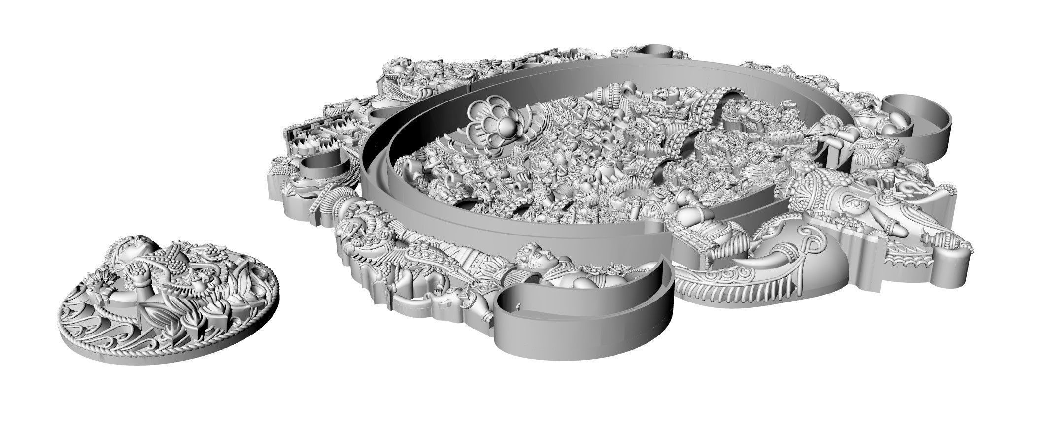 Laxmi Ji Gold Kundan Work Necklace  3D print model_4