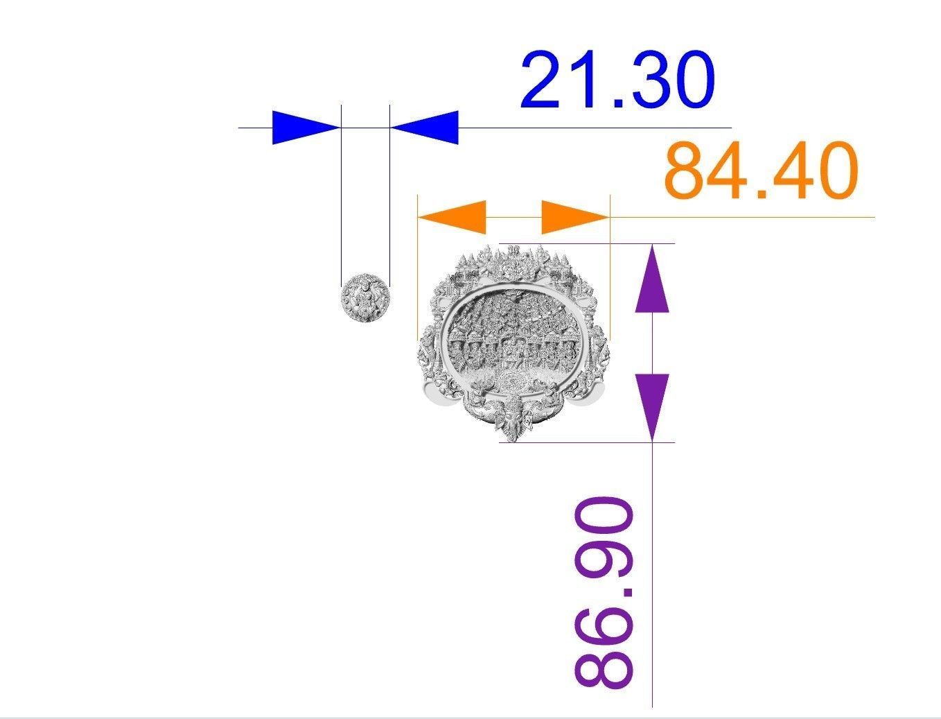 Laxmi Ji Gold Kundan Work Necklace  3D print model_7