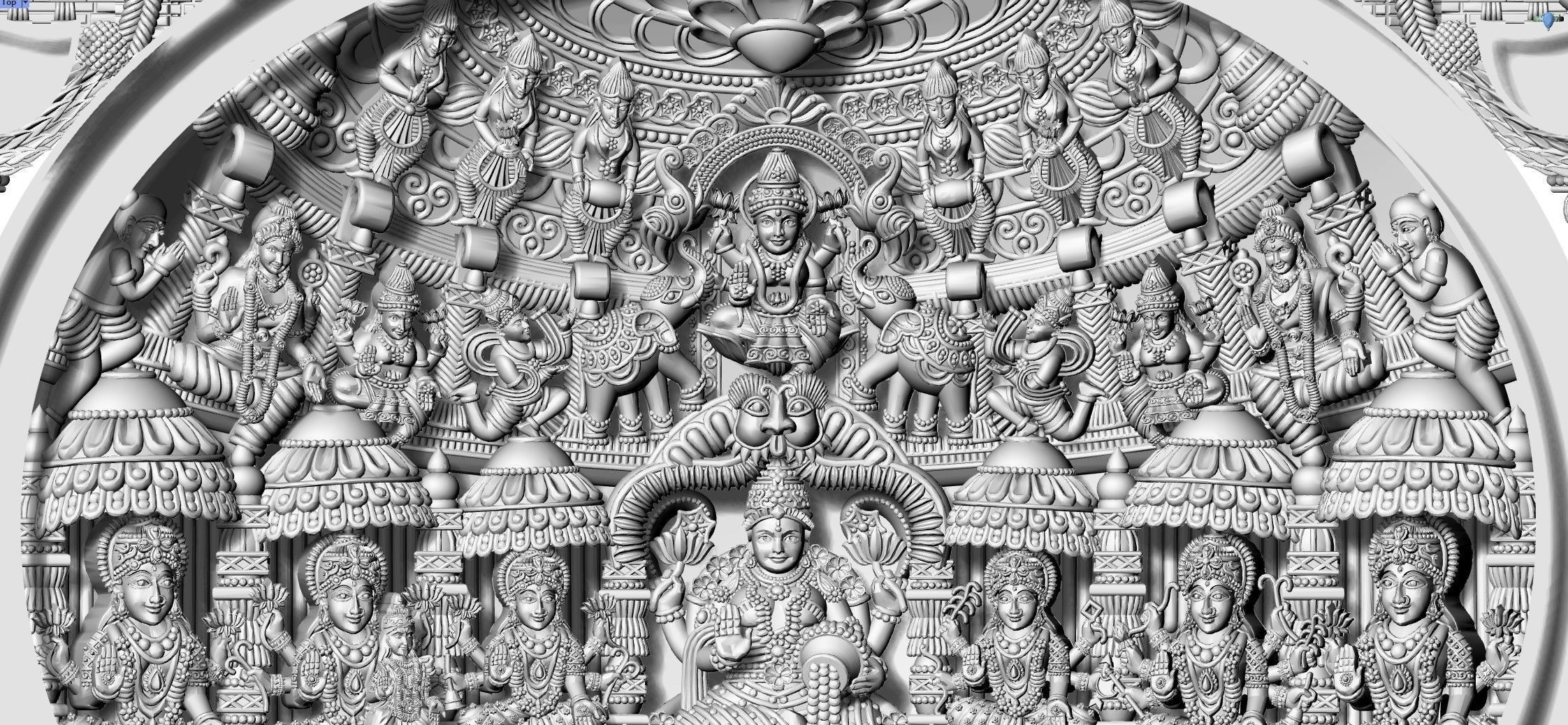 Laxmi Ji Gold Kundan Work Necklace  3D print model_2