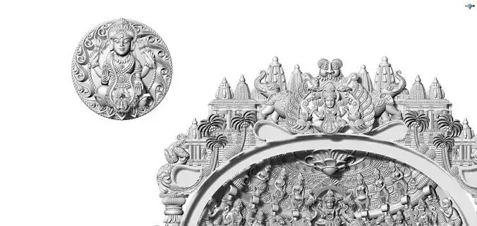 Laxmi Ji Gold Kundan Work Necklace  3D print model