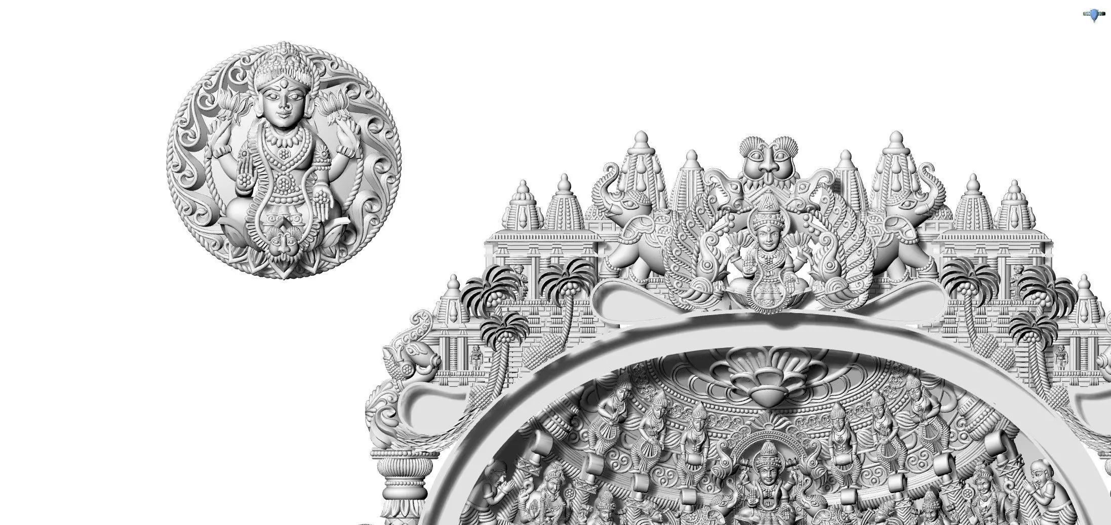 Laxmi Ji Gold Kundan Work Necklace  3D print model_0