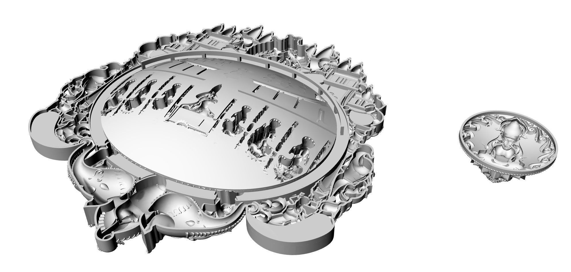 Laxmi Ji Gold Kundan Work Necklace  3D print model_6