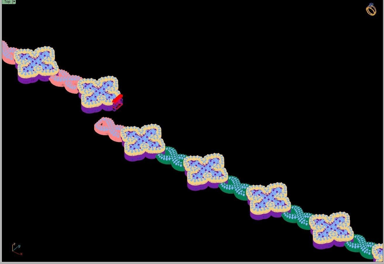 Custom Cathedral Cross Bracelet w Infinity Link Bracelet Link  3D print model_17