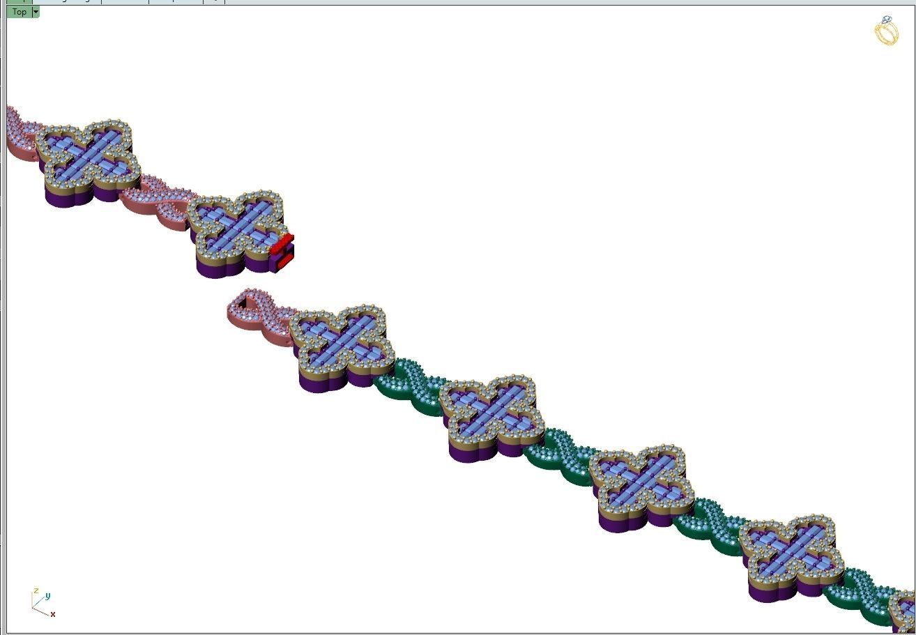 Custom Cathedral Cross Bracelet w Infinity Link Bracelet Link  3D print model_8